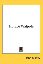 Cover of: Horace Walpole