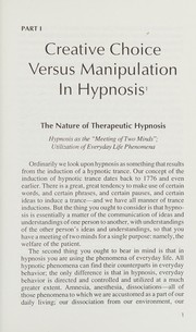 Cover of: Creative Choice in Hypnosis (The Seminars, Workshops, and Lectures of Milton H. Erickson, Vol 4) by Milton H. Erickson, Ernest L. Rossi