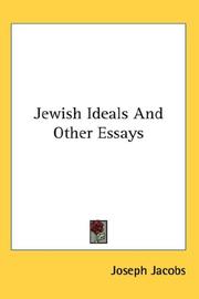 Cover of: Jewish Ideals And Other Essays by Joseph Jacobs