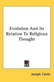 Cover of: Evolution And Its Relation To Religious Thought