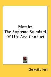 Cover of: Morale | Granville Hall