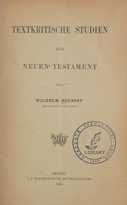 Cover of: Textkritische Studien zum Neuen Testament