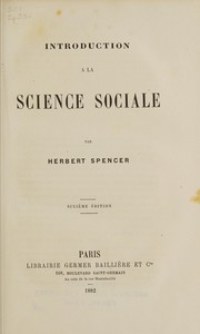 Cover of: Introduction à la science sociale