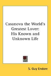 Cover of: Casanova the World's Greatest Lover by Guy Endore