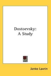 Cover of: Dostoevsky by Janko Lavrin