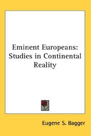Cover of: Eminent Europeans | Eugene S. Bagger