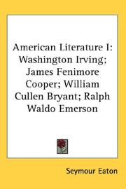 Cover of: American Literature I: Washington Irving; James Fenimore Cooper; William Cullen Bryant; Ralph Waldo Emerson
