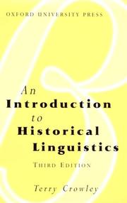 Cover of: An Introduction to Historical Linguistics by Terry Crowley