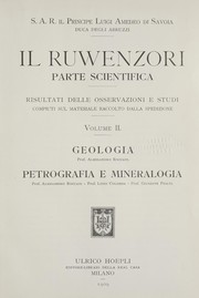 Cover of: Il Ruwenzori by Risultati delle osservazioni e studi compiuti sul materiale raccolto dalla spedizione.