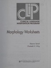 Cover of: Clinical language intervention program: morphology worksheets