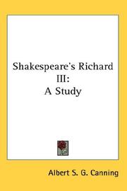 Cover of: Shakespeare's Richard III: A Study