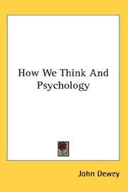 Cover of: How We Think And Psychology