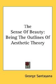 Cover of: The Sense Of Beauty by George Santayana