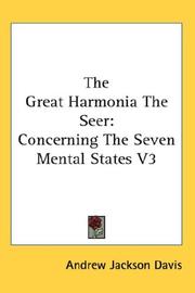 Cover of: The Great Harmonia The Seer by Andrew Jackson Davis
