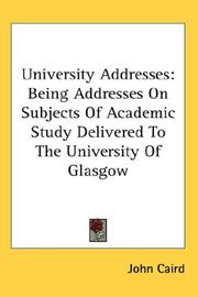 University addresses by John Caird