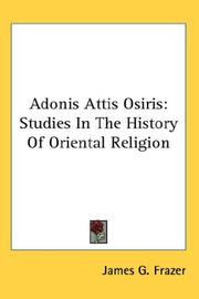 Cover of: Adonis Attis Osiris: Studies In The History Of Oriental Religion