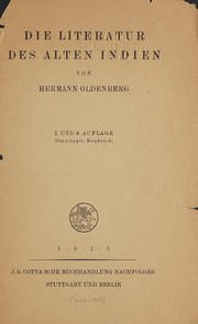 Cover of: Die Literatur des alten Indien by Hermann Oldenberg