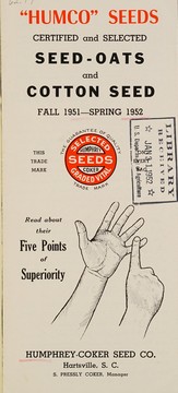 Cover of: "HUMCO" seeds certified and selected seed-oats and cotton seed: fall 1951-spring 1952
