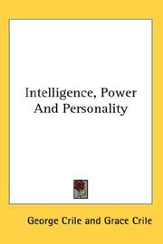 Cover of: Intelligence, Power And Personality