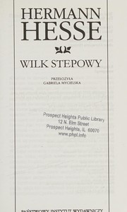 Cover of: Wilk Stepowy by Hermann Hesse