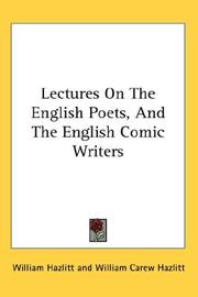 Cover of: Lectures On The English Poets, And The English Comic Writers