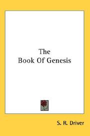 Cover of: The Book Of Genesis by S. R. Driver