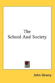 Cover of: The School And Society by John Dewey