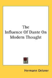 Cover of: The Influence Of Dante On Modern Thought