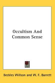 Cover of: Occultism And Common Sense