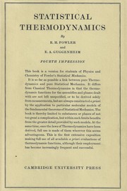 Cover of: Statistical thermodynamics by R. H. Fowler