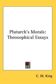 Cover of: Plutarch's Morals by Charles William King