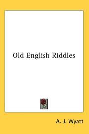 Cover of: Old English Riddles