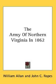 Cover of: The Army Of Northern Virginia In 1862