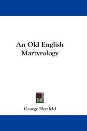 Cover of: An Old English Martyrology