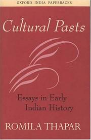 Cover of: Cultural Pasts by Romila Thapar