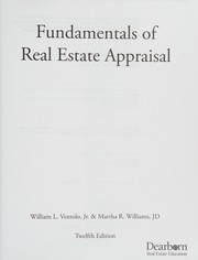 Cover of: Fundamentals of real estate appraisal