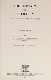 Cover of: Dictionary of biology: English, German, French, Spanish