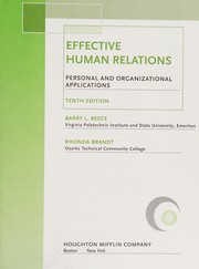 Cover of: Effective human relations: personal and organizational applications