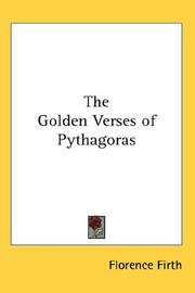 Cover of: The Golden Verses of Pythagoras by Florence Firth