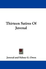 Cover of: Thirteen Satires Of Juvenal by Juvenal