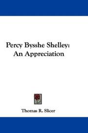 Cover of: Percy Bysshe Shelley: An Appreciation