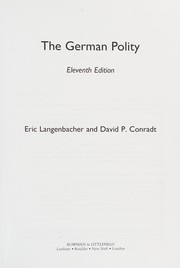Cover of: German Polity by Eric Langenbacher