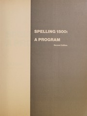 Cover of: Spelling 1500: a program