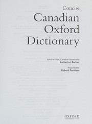 Cover of: The concise Canadian Oxford dictionary