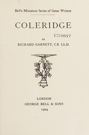 Cover of: Coleridge. by Richard Garnett