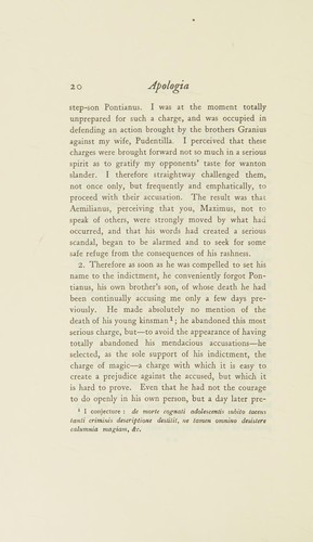 The Apologia and Florida of Apuleius of Madaura. by Apuleius