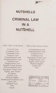 Cover of: Criminal Law (Nutshells)