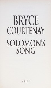 Cover of: Solomon's song by Bryce Courtenay