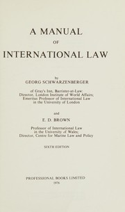 Cover of: A manual of international law.