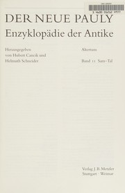 Cover of: Der neue Pauly by herausgegeben von Hubert Cancik und Helmuth Schneider. Bd.11, Sam-Tal.